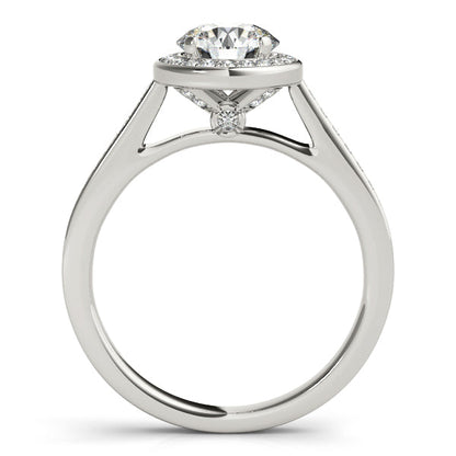 Posh 1CT Round Diamond Engagement Ring 14K Yellow Gold Hidden Halo