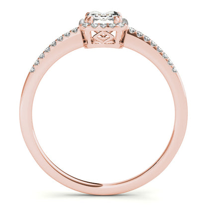 Classic 1CT Emerald Cut Lab Diamond Engagement Ring 14K White Gold Halo