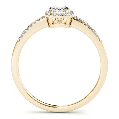 Classic 1CT Emerald Cut Lab Diamond Engagement Ring 14K White Gold Halo