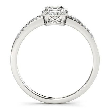 Classic 1CT Emerald Cut Diamond Engagement Ring with Halo