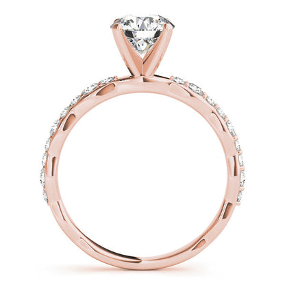 1.3CT Round Diamond Engagement Ring Wavy Design 14K Yellow Gold