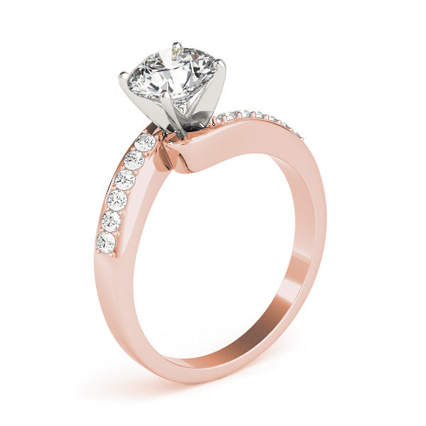 1CT Solitaire Bypass Round Diamond Engagement Ring 14K Yellow Gold