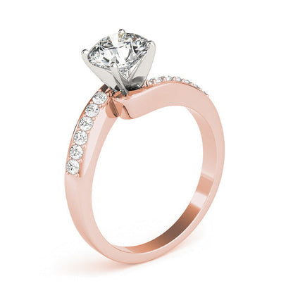 1CT Solitaire Bypass Round Diamond Engagement Ring 14K Yellow Gold