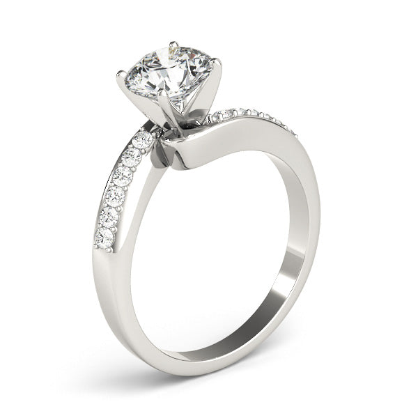 1CT Solitaire Bypass Round Diamond Engagement Ring 14K Yellow Gold