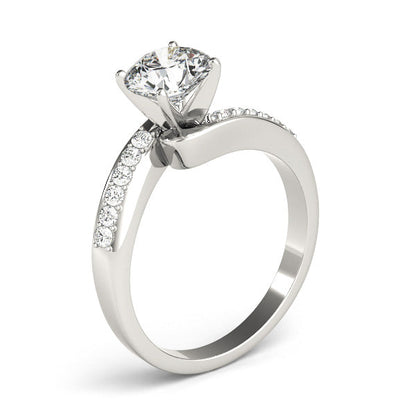 1CT Solitaire Bypass Round Diamond Engagement Ring 14K Yellow Gold