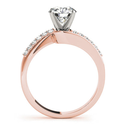 1CT Solitaire Bypass Round Diamond Engagement Ring 14K Yellow Gold