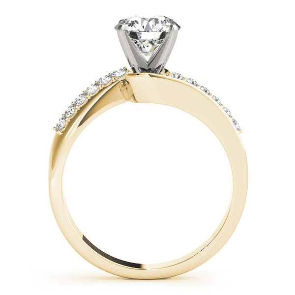 1CT Solitaire Bypass Round Diamond Engagement Ring 14K Yellow Gold