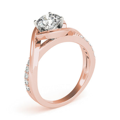 1CT Diamond Engagement Ring with Split Shank & Curved Bypass