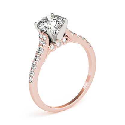 Timeless Fancy Side Stone Rose Gold Engagement Ring