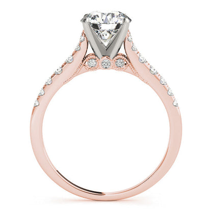 Timeless Fancy Side Stone Rose Gold Engagement Ring