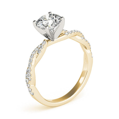 1CT Round Lab Diamond Engagement Ring 14K White Gold Twist Shank