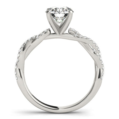 Classic Twist Shank Infinity Side Stone Engagement Ring in Rose Gold