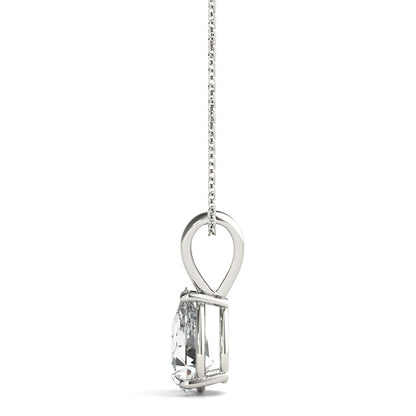 Luxury 1CT Pear Cut Solitaire Diamond Necklace in White Gold