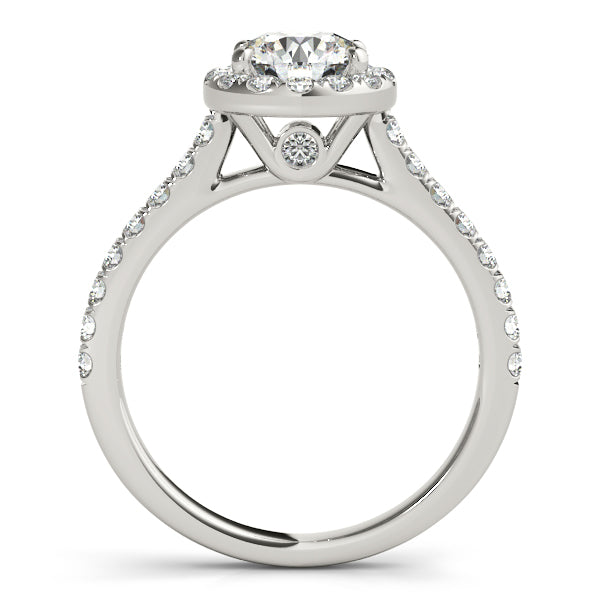 Halo 14K White Gold Engagement Ring with 1CT Lab Diamond