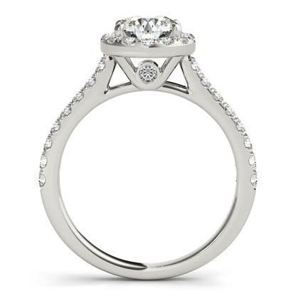 Halo 14K White Gold Engagement Ring with 1CT Lab Diamond