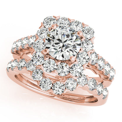 14K White Gold Diamond Cushion Halo 2.25CT Engagement Ring