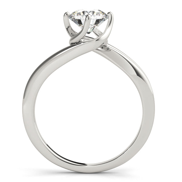 Solitaire 1CT Diamond Engagement Ring 14K White Gold Twist Bypass