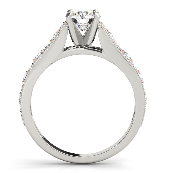 1CT Two Tone 14K White Rose Gold Infinity Engagement Ring