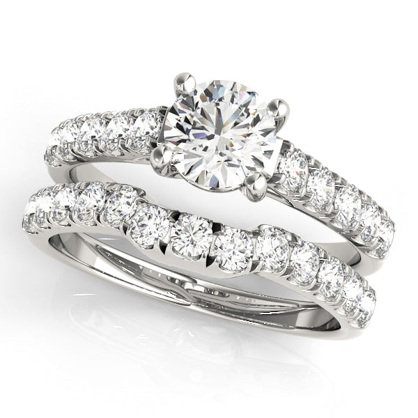 1CT Trellis 14K White Gold Round Lab Diamond Engagement Ring