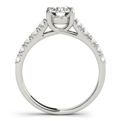 1CT Trellis 14K White Gold Round Lab Diamond Engagement Ring