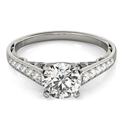 1CT Vintage Lab Diamond Engagement Ring 14K White Gold Classic