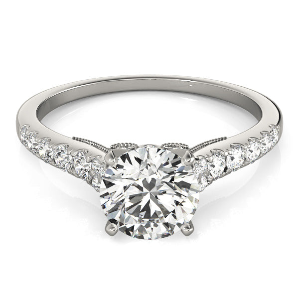 Fancy 1CT Round Lab Diamond Engagement Ring Vintage Split Shank