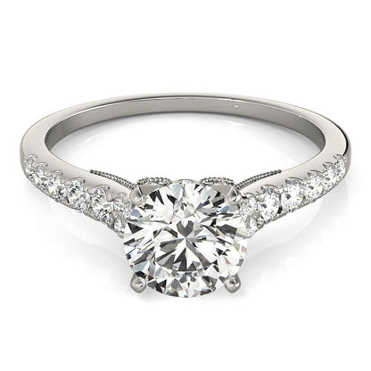 Fancy 1CT Round Lab Diamond Engagement Ring Vintage Split Shank