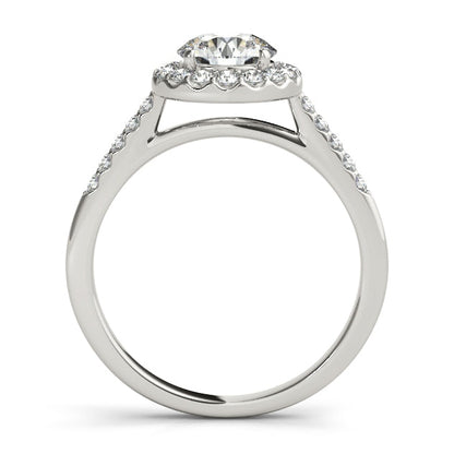 Classic Round Halo White Gold Diamond Engagement Ring