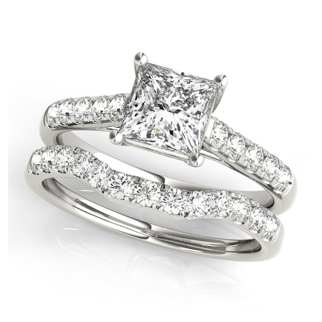 1CT Trellis Round Lab Diamond Engagement Ring 14K White Gold