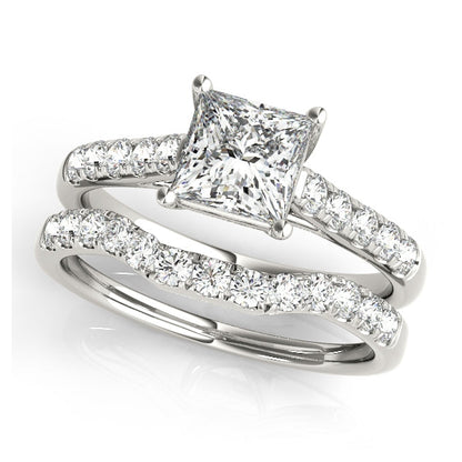 1CT Trellis Crown Diamond Engagement Ring with Side Stones