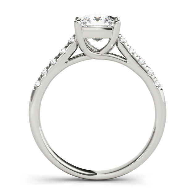 1CT Trellis Round Lab Diamond Engagement Ring 14K White Gold