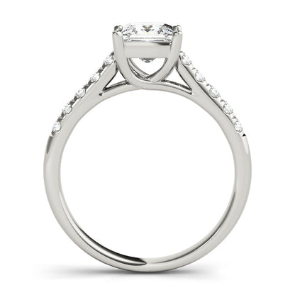1CT Trellis Round Lab Diamond Engagement Ring 14K White Gold