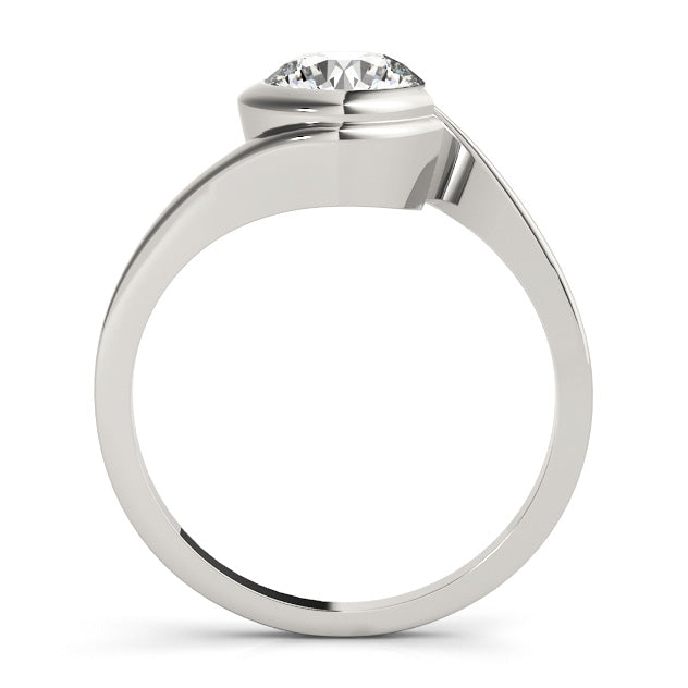 Curved Solitaire Bypass Round Cut Diamond Engagement Ring 1CT