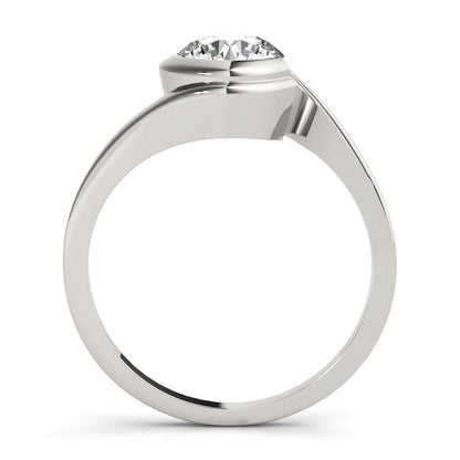 Curved Solitaire Bypass Round Cut Diamond Engagement Ring 1CT