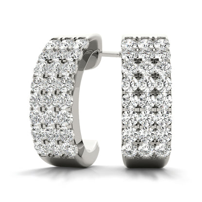 0.20ct pavé lab diamond huggie earrings in white gold, 8mm modern hoop style – Encore DT
