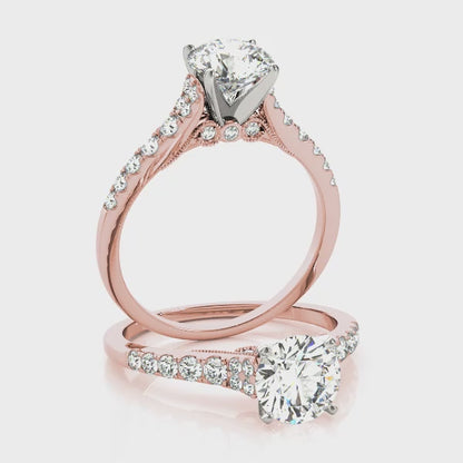 Timeless Fancy Diamond 14K Rose Gold Engagement Ring 1CT