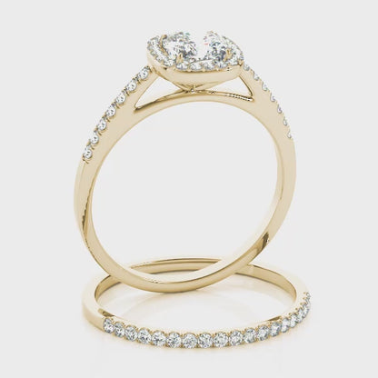 1CT Fine Cushion Cut Diamond Engagement Ring in Yellow Gold