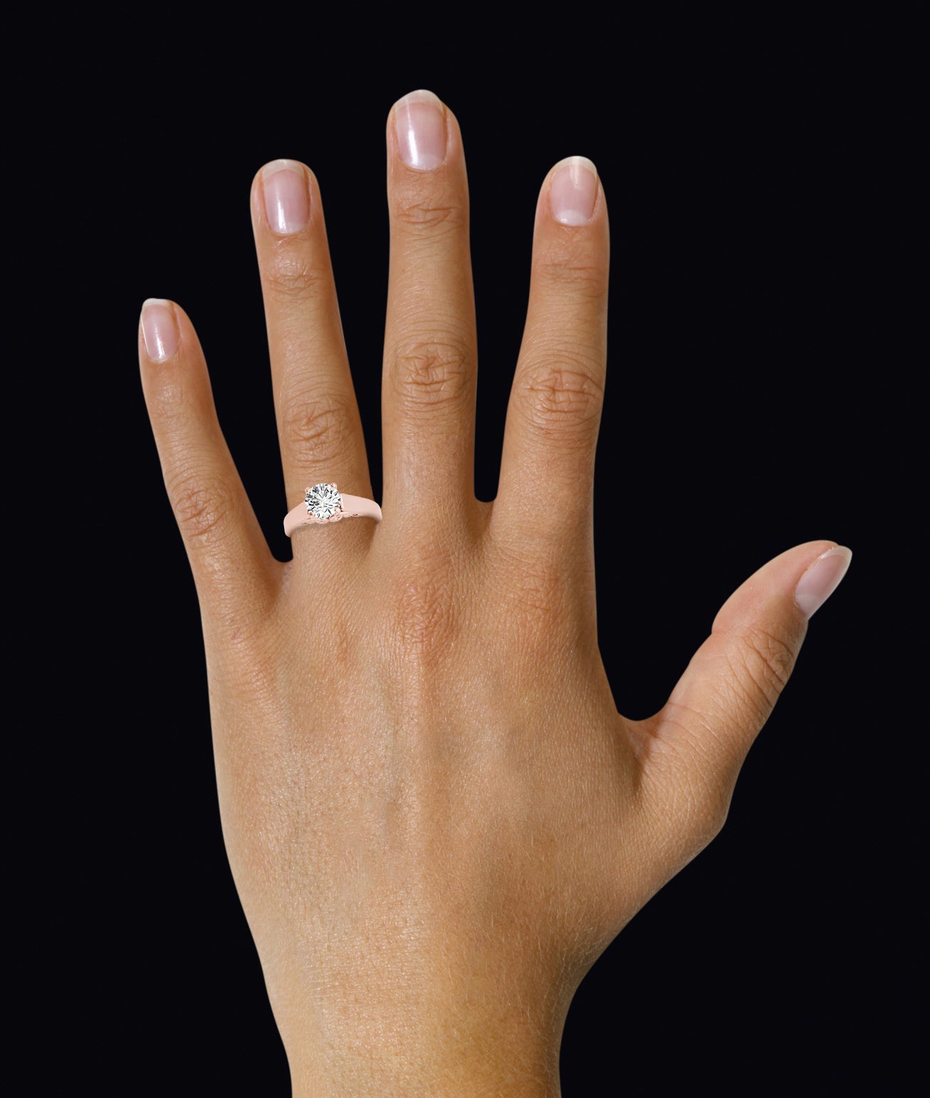 Vintage White Gold Solitaire Engagement Ring 1CT Round Cut Diamond