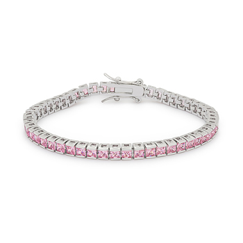 Pink Cubic Zirconia Tennis Bracelet 10.8 CT