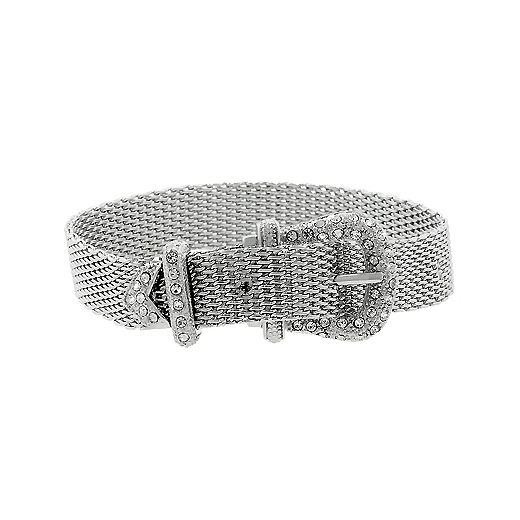 Fashion Silvertone Buckle Bracelet