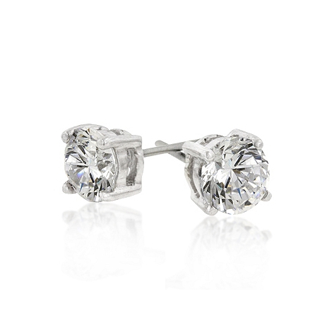 Classic Clear Silver Round Studs 6.25 Earrings