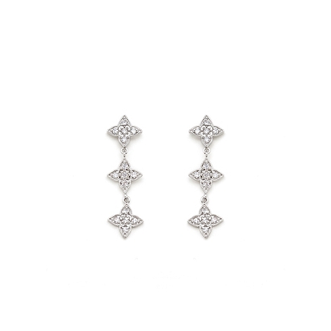 Bridal Four Point Classic Dangle Earrings