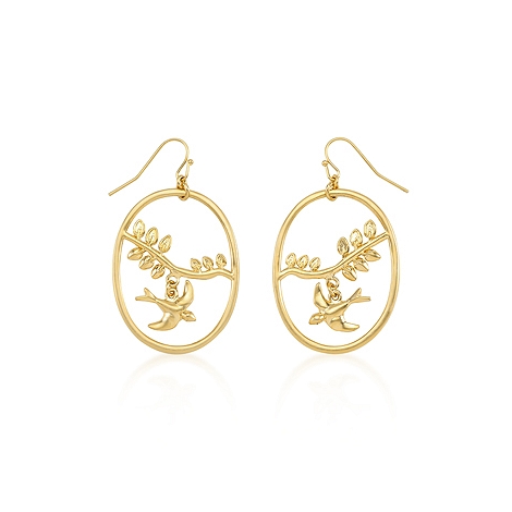 Symbolic Matte Gold Overlap Dove Earrings