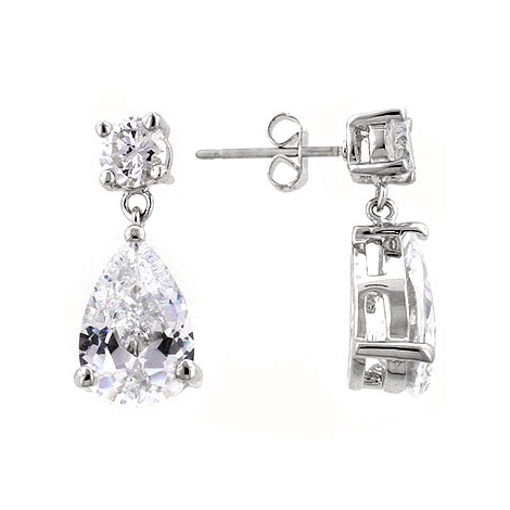 Elegant CZ Drop Earrings - Unique Design Jewelry