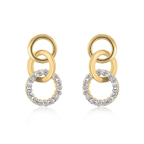 Goldtone Triplet Hooplet Earrings