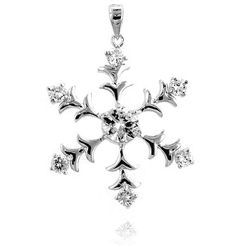Silvertone Snowflake Pendant