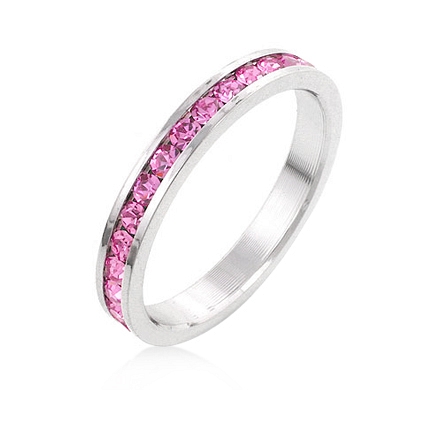 Eternity Stylish Stackables Pink Silver Wedding Ring