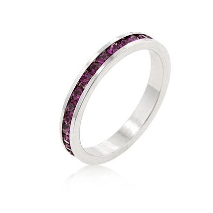 Eternity Stylish Stackables with Amethyst CZ Ring