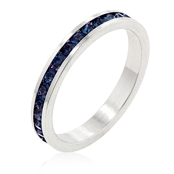 Eternity Stylish Stackables with Montana Blue CZ Ring