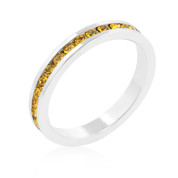 Eternity Stylish Stackables with Yellow CZ Ring